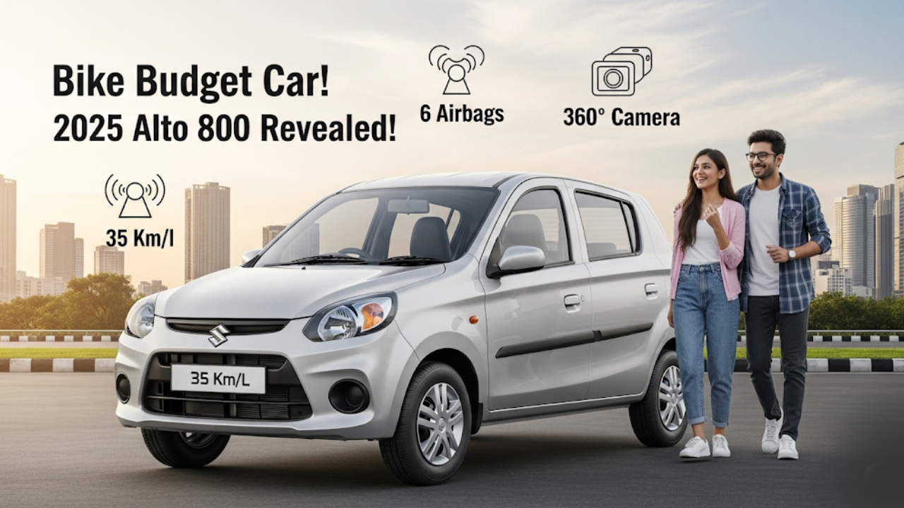 Maruti Alto 800 की पूरी जानकारी: बाइक के बजट में 35 Km माइलेज 6 एयरबैग और 360 डिग्री कैमरा
